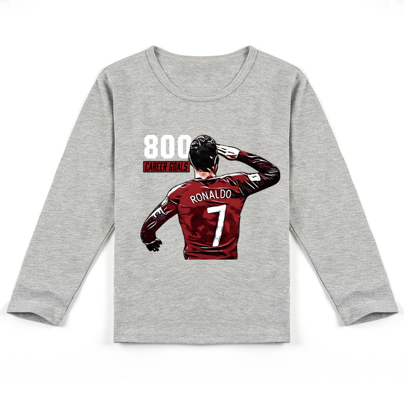 Mayoulove Kids' Long Sleeve Cristiano Ronaldo Tee - Perfect for Boys  Girls, Stylish Soccer Fan Apparel-Mayoulove