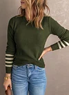 Green Round Neck Long Sleeve Sweater