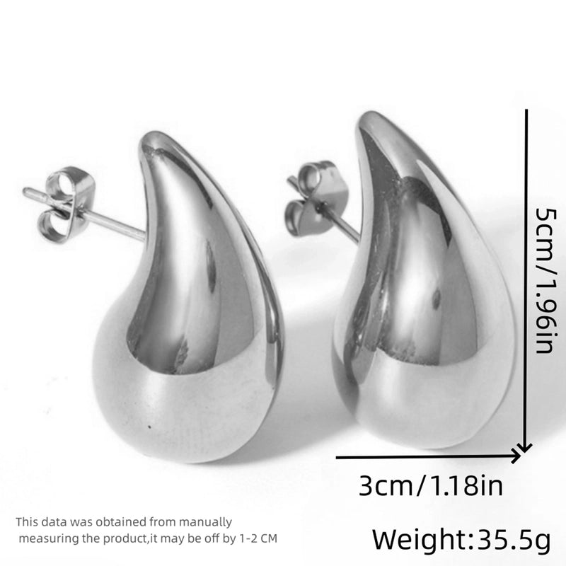 1 Pair Minimalist Water Droplets Plating Stainless Steel 18k Gold Plated Ear Studs