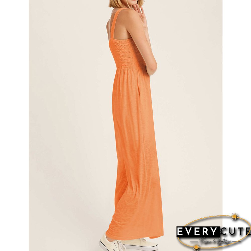 Orange Sleeveless Oversized Wide Leg Jumpsuit