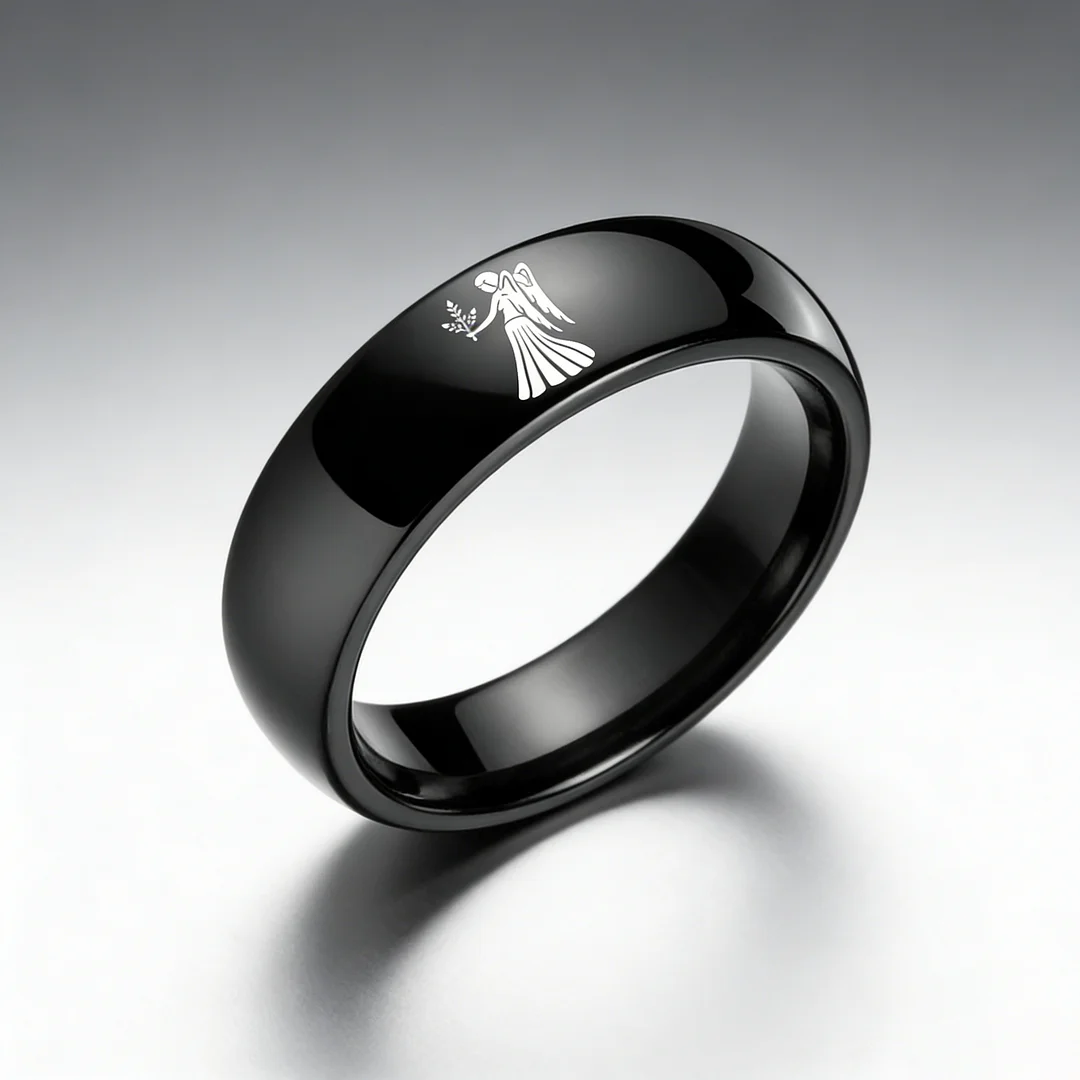 Virgo Dome Tungsten Carbide Rings Black Tungsten Wedding Bands for Men and Women 4MM 6MM 8MM