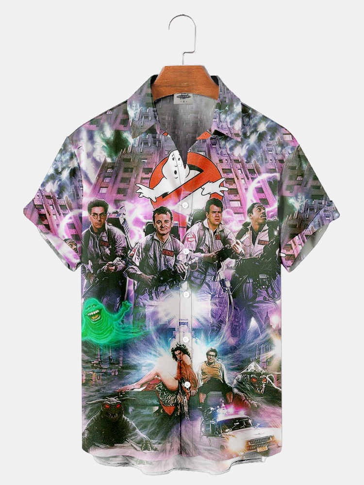 Men'S Classic Monster Movie Printed Shirt PLUSCLOTHESMAN