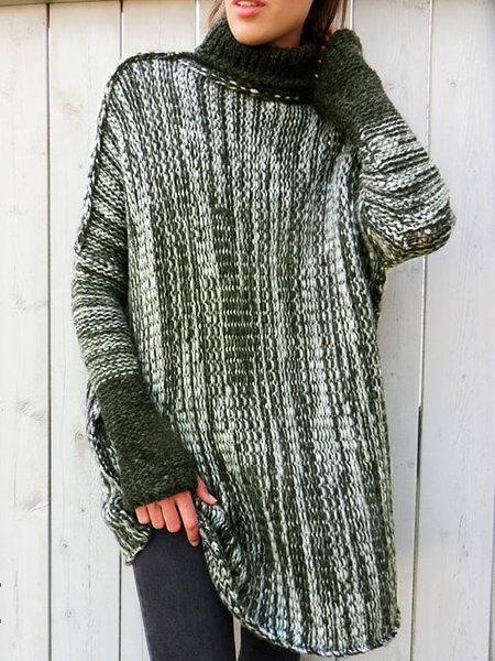Casual Color-block Knitted Shift Sweater | EGEMISS
