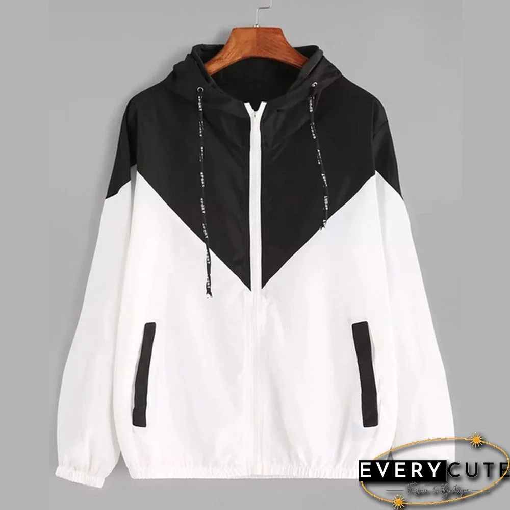 Womens Fashion Breathable Cardigan Hooded Zip Jacket Sport Coat Sports Hoodies Jackets Black Plus Size Coats