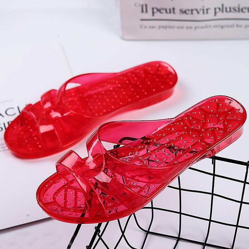 2021 New Arrival Fashion Slides Womens Jelly Shoes Transparent Sandals Anti-slip Round Female Casual Shoes Woman Sandals