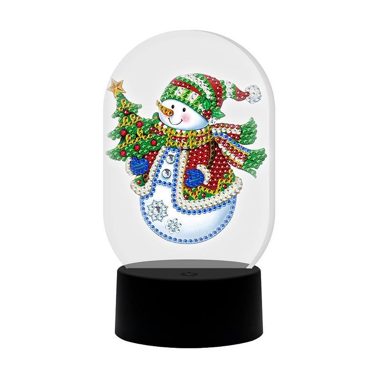 Diamond Painting LED Light DIY Snowman Special Shaped Embroidery Lamps
