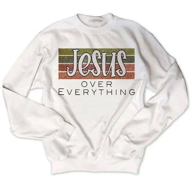 Jesus Over Everything...Unisex Raglan Sweatshirt