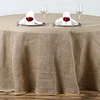 108" Natural Round Burlap Rustic Seamless Tablecloth | Jute Linen Table Decor