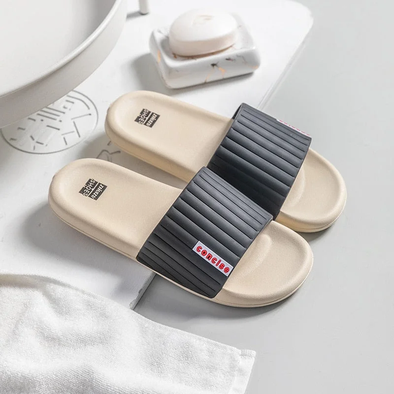 WOTTE Mute Sippers Men Platform Shoes EVA Soft Indoor Home Slides For Men Non-slip Summer Sandals Couples Bathroom Shoes Shower