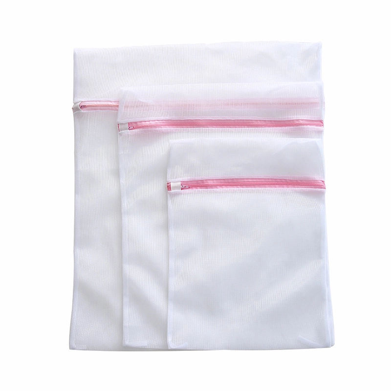 [Thickened Zipper Laundry Bag] Grey Fine Mesh Coarse Mesh Laundry Bag Underwear Bra Clothes Mesh Bag