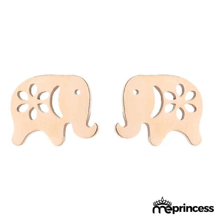 Women Fashion Hollow Eagle Owl Snake Dolphin Bee Giraffe Elephant Dog Cat Rabbit Fish Bird Penguim Stainless Steel Stud Earrings