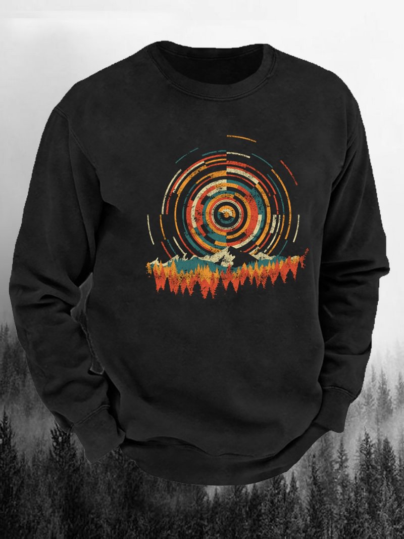 Mountains Aurora Printed Men's Sweatshirt in  mildstyles