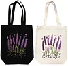 Premium DIY Lavender Canvas Tote Bag Embroidery Kit with Hoop Frame 32x37cm