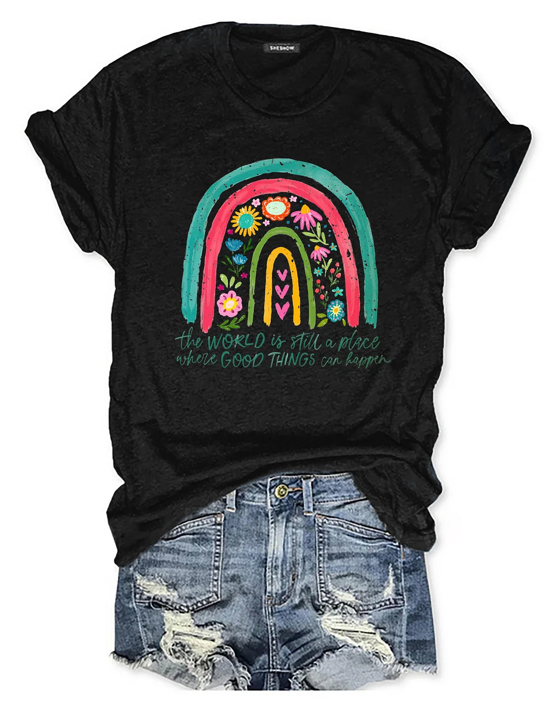 Positive Boho Floral T-shirt