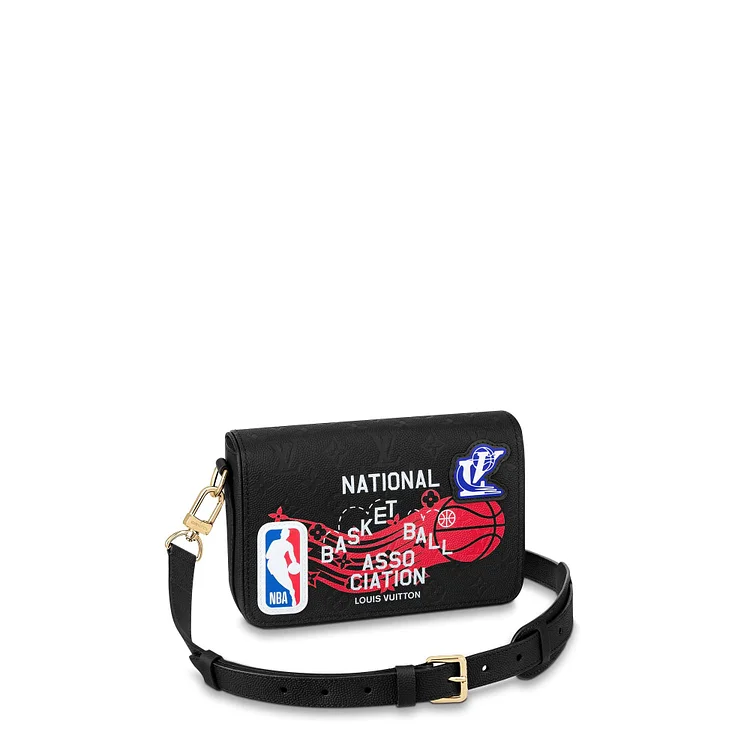 Louis Vuitton x NBA Studio Messenger Black in Leather with Gold