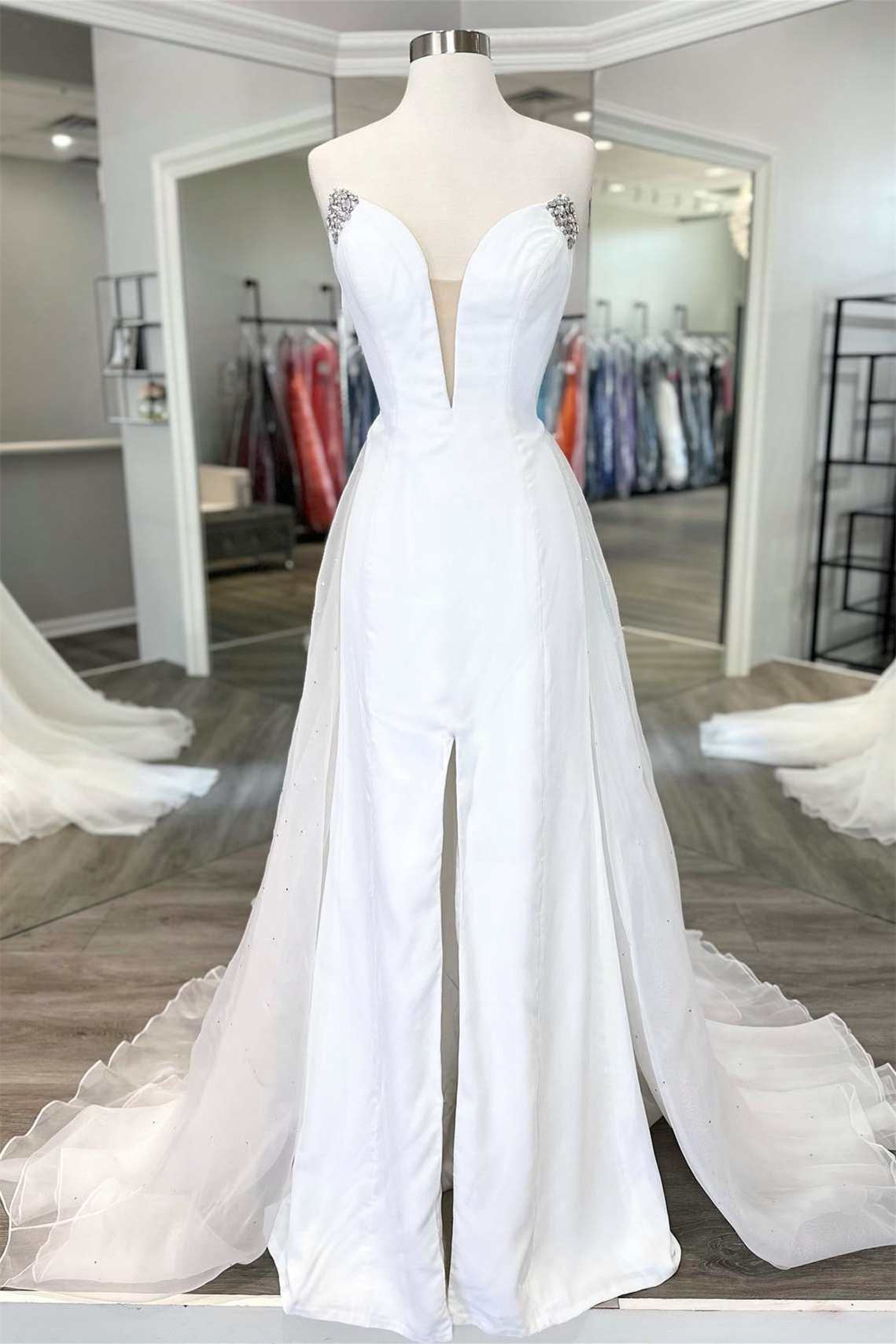 Oknass Amazing V Neck A Line Wedding Dress Tulle Court With Appliques