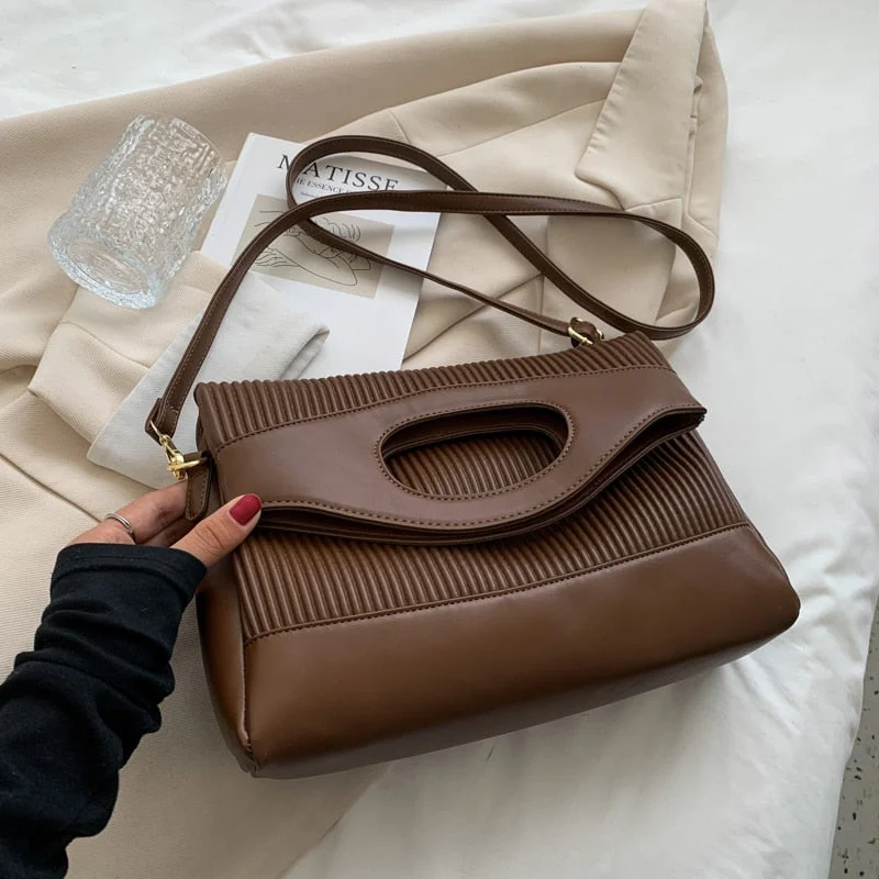 Collapsible Big Stripe Shoulder Bag for Women 2021 Winter Hit Hot Crossbody Bag Female Clutch Designer Luxury Handbags Totes