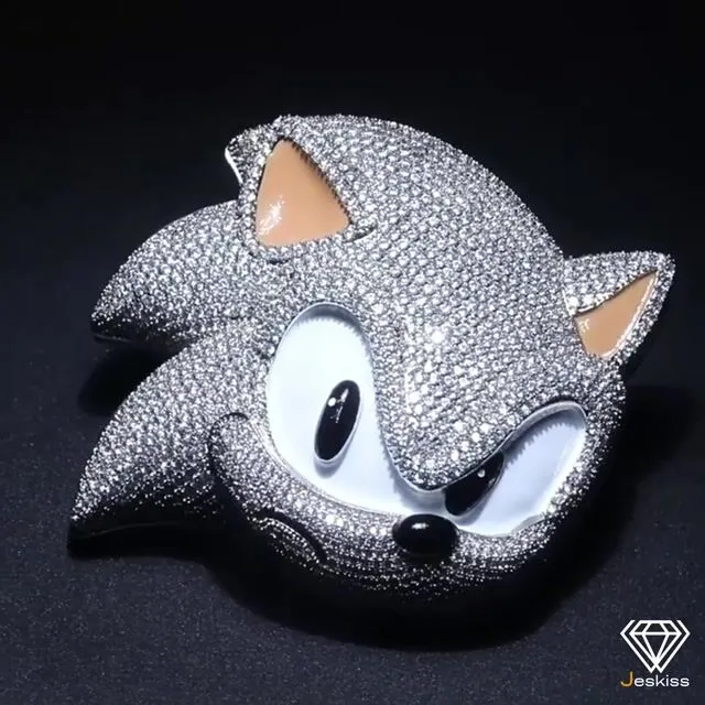 Anime Luminous Cartoon Character Silver CZ Stone Pendants