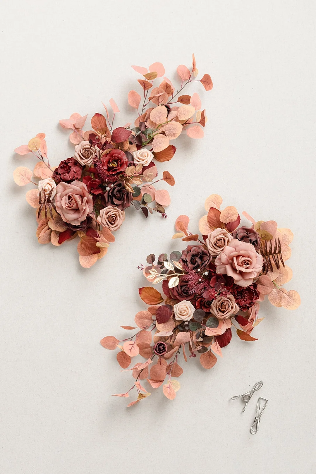 Head Table Floral Swags in Burgundy & Dusty Rose