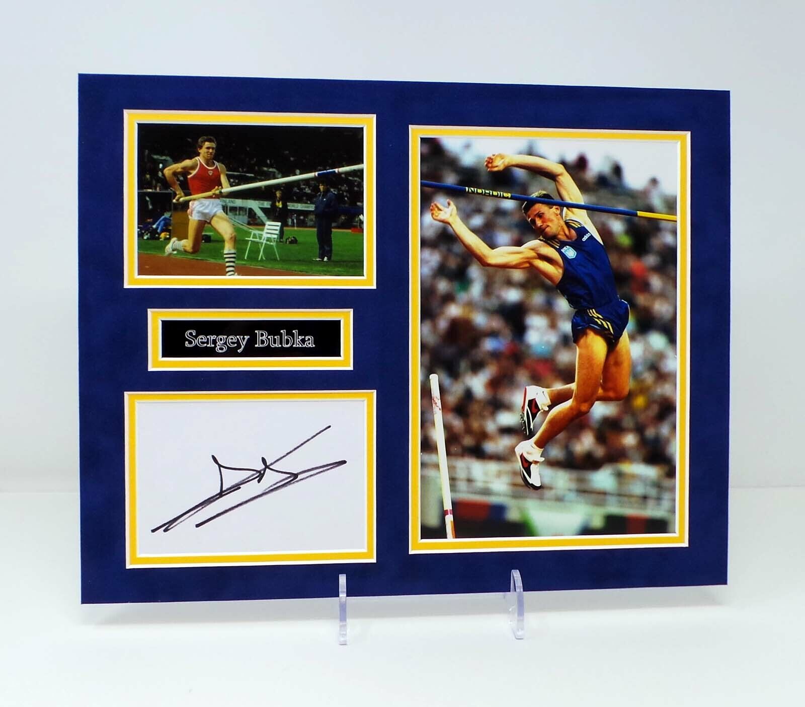 Sergey BUBKA Signed Mounted Photo Poster painting Display 2 AFTAL RD COA Ukraine Pole Vaulter