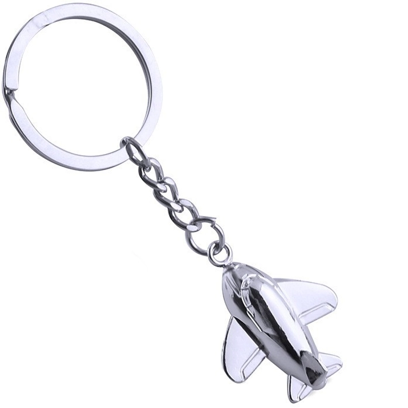 Modern Style Artistic Airplane Metal Unisex Bag Pendant Keychain