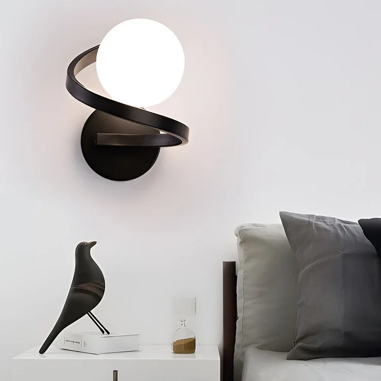 Electroplated Creative Curved Metal LED Modern Wall Sconce Lighting - Appledas