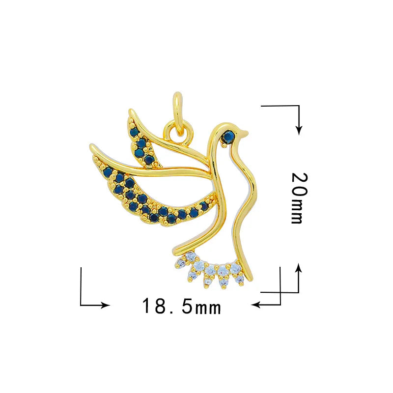 1 Piece 18*20.5mm 19*33mm Copper Zircon Star Moon Heart Shape Pendant