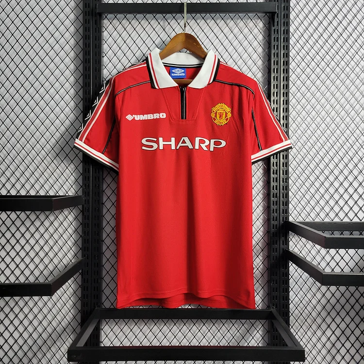 Retro 1998-99 Manchester United home BECKHAM GIGGS KEANE SHERINGHAM   Football jersey retro