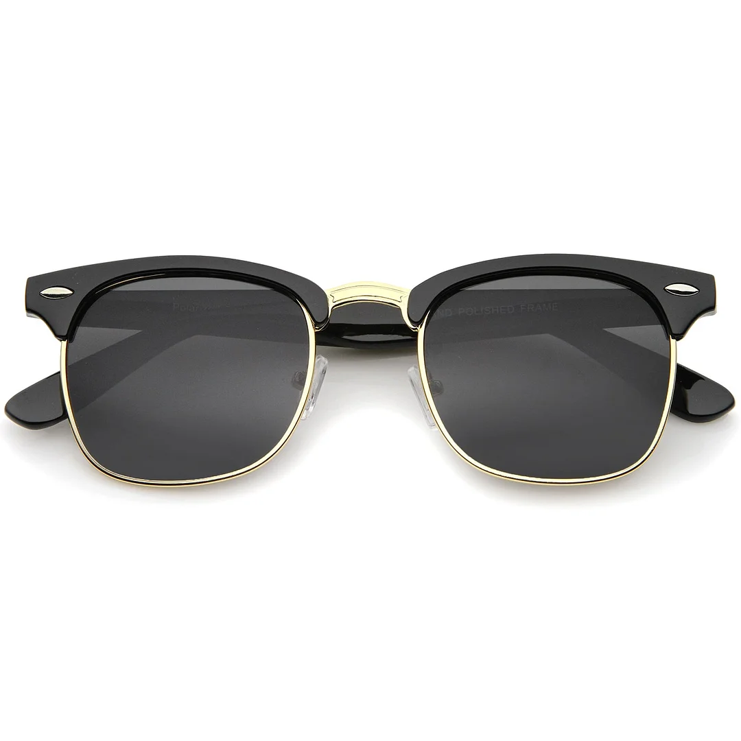 Classic Half Frame Semi-Rimless Horn Rimmed glasses