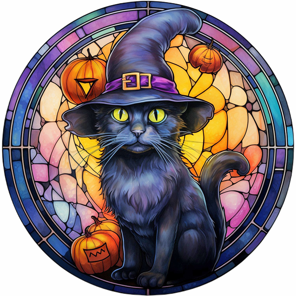 Halloween Horror Atmosphere Glass Painting 30*30cm(canvas) full round drill diamond painting