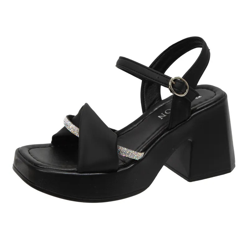 Uveng Uveng Women Summer 2023 Fashion Casual Platform Bottom With Skirt High Heel Thick Heel Shoes A Word With Beach Shoes Women
