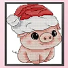 Christmas Hat Piggy - 14CT Stamped Cross Stitch 13*15cm/5.12*5.91in(Brand)