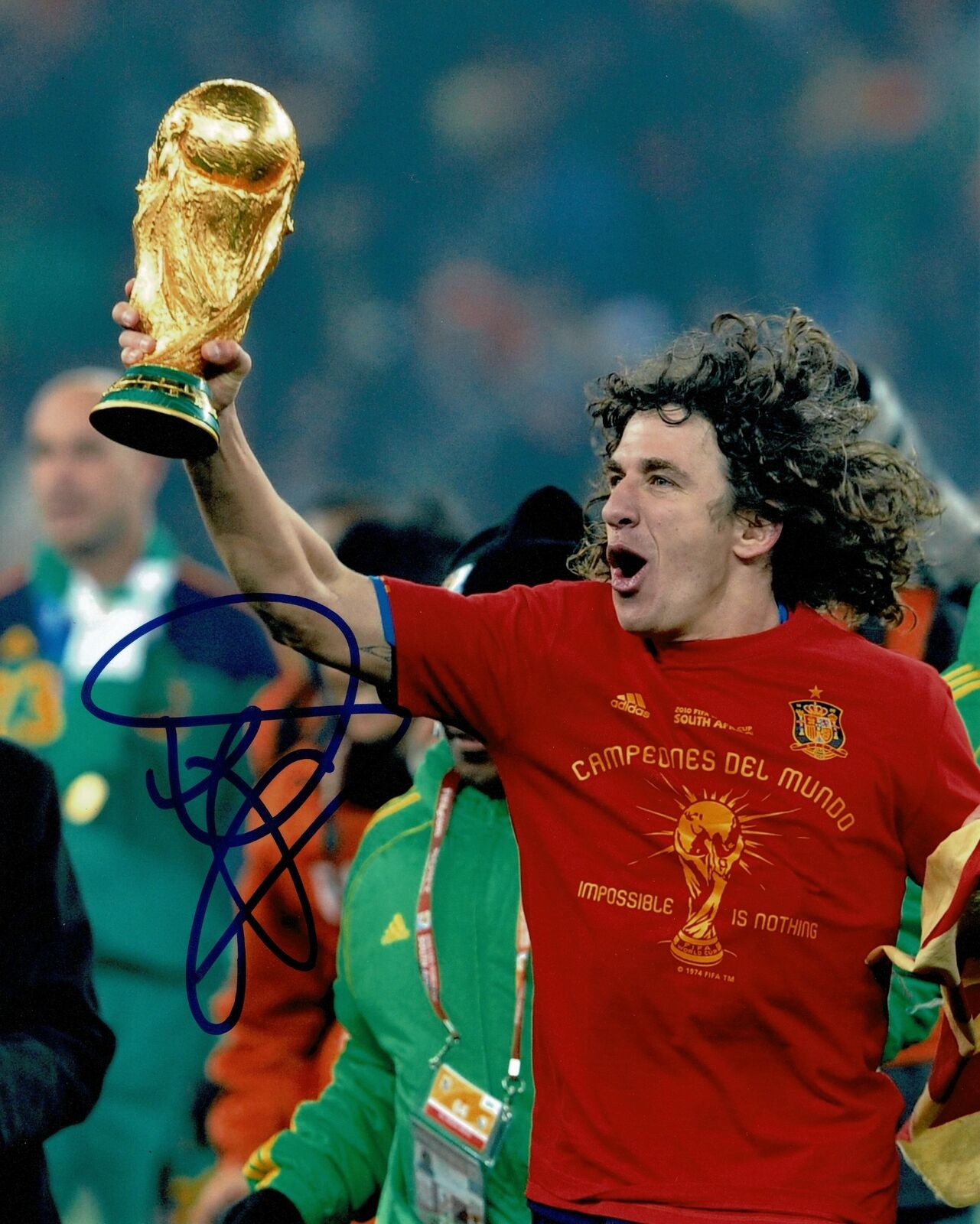 Carles Puyol Signed 10X8 Photo Poster painting Italy Autograph AFTAL COA (1315)