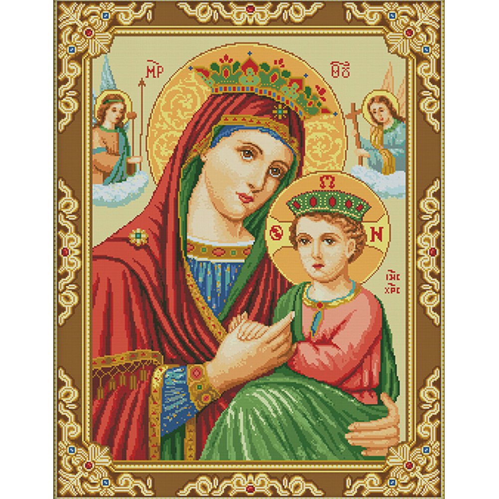 

Virgin Mary - 14CT Stamped Cross Stitch - 57*70CM (Big Size), 501 Original