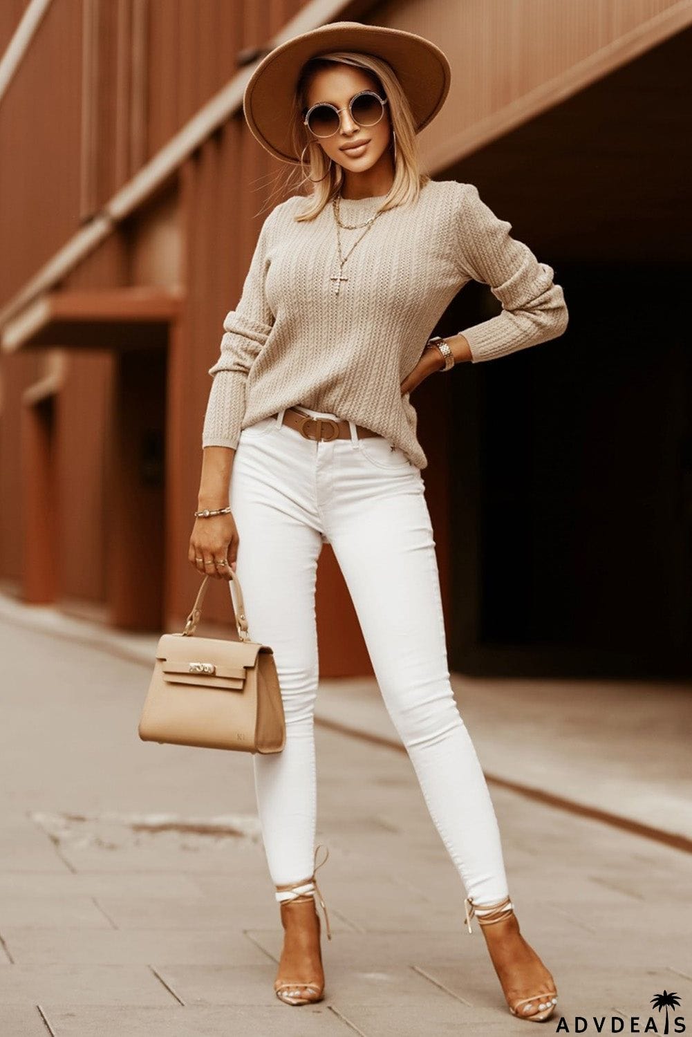 Crewneck Cutout Knit Sweater