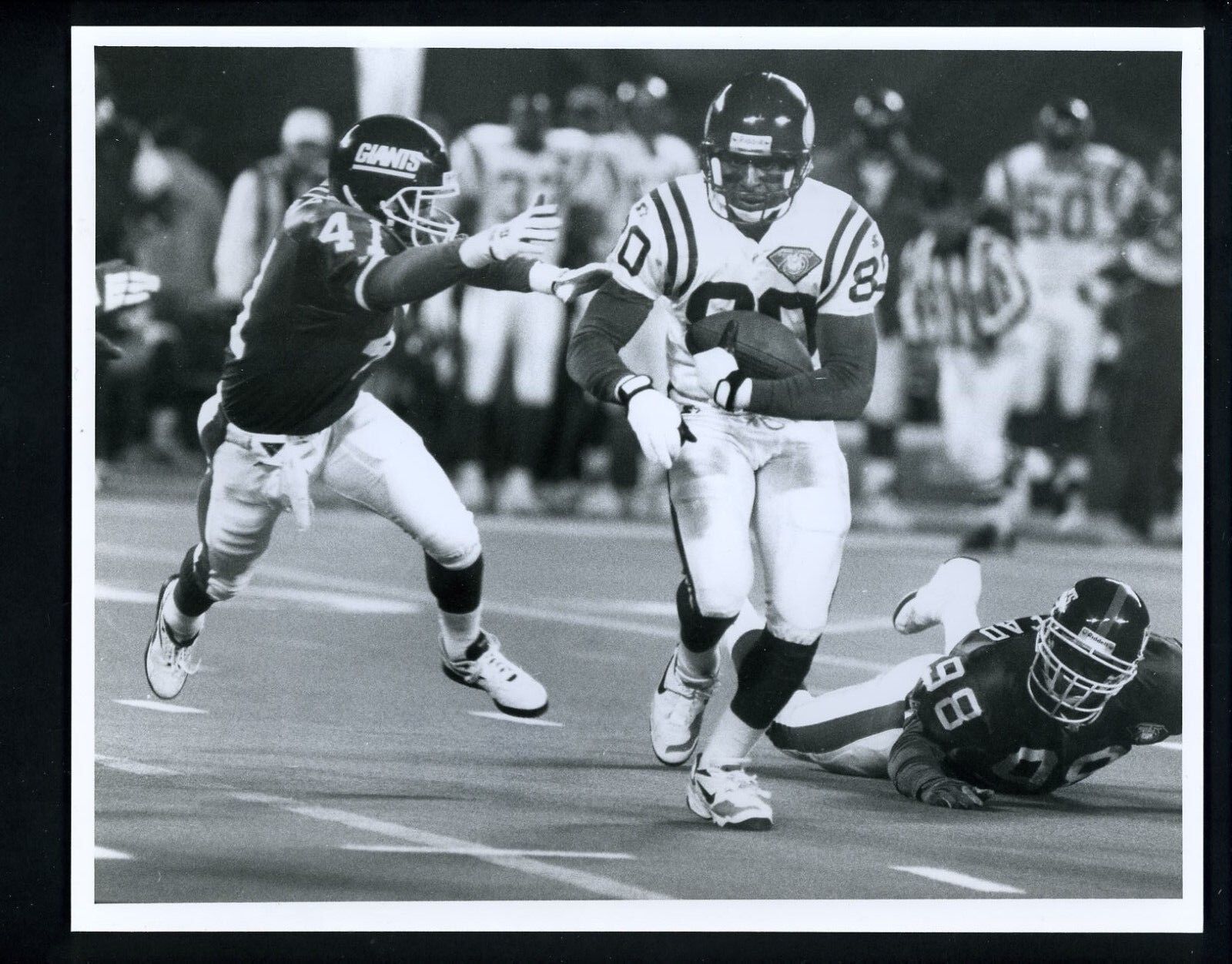 Cris Carter 1994 Press Original Photo Poster painting by Bob Olen Minnesota Vikings NY Giants