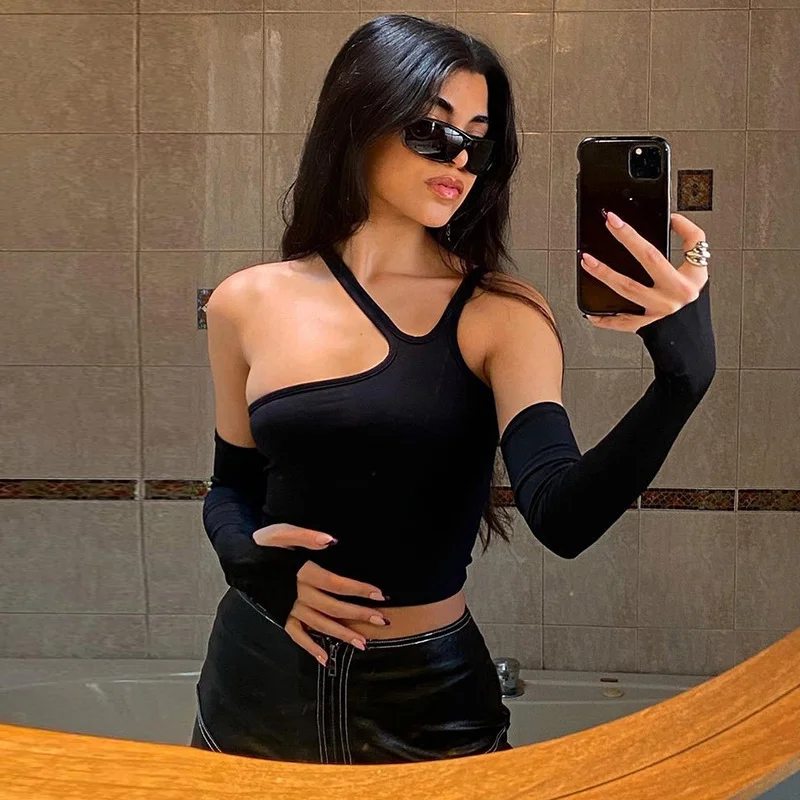 Churchf Churchf New 2023 Women's Fashion Sexy Back Fashion Neck Slim T-Shirt Women To Wear