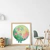 [Brand]Round Flower Lupine - 14CT Stamped Cross Stitch - 30*35cm - Flower