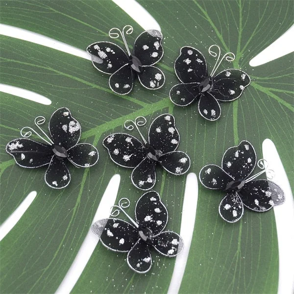 100Pcs  Multicolor Mesh PVC Butterfly 3D Wall Stickers For Girl Kids Baby Rooms Kitchen Fridge Wedding Home Decoration