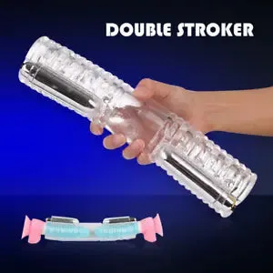 Double Stroker Male Masturbator Delay Lasting masturbator Penis Sex Toy Gay  USA