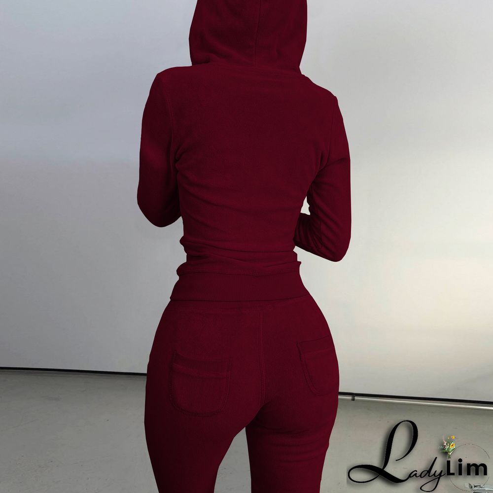 Women's Autumn/Winter Fleece Vest Hooded Three-Piece