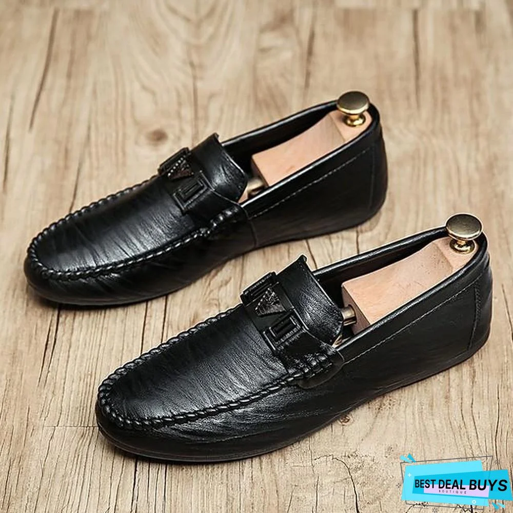 Men's Summer Daily Loafers & Slip-Ons Pu White / Black / Gray