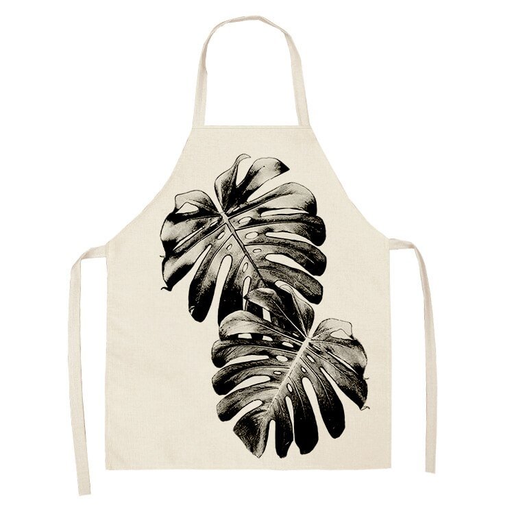 Linen Kitchen Apron - Tropical Plant letclo 