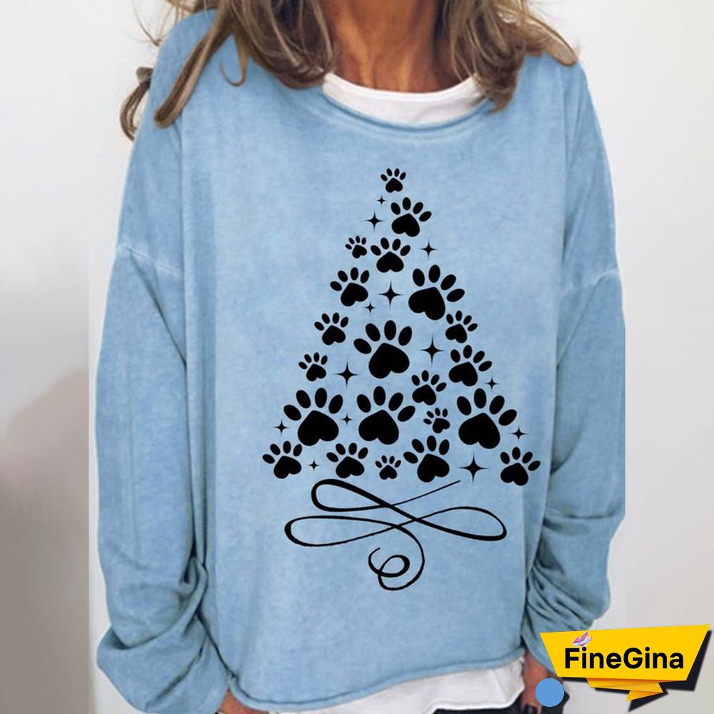 Blue Print Round Neck Top