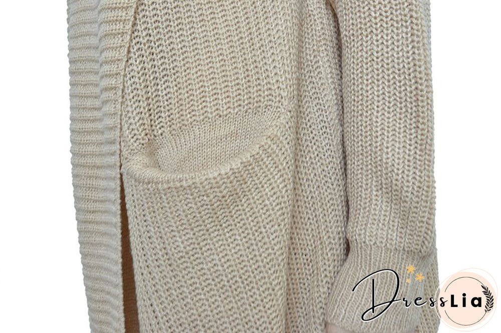 Cardigan Women's Jacket Jacket Bohemian Pocket Knit Sweater