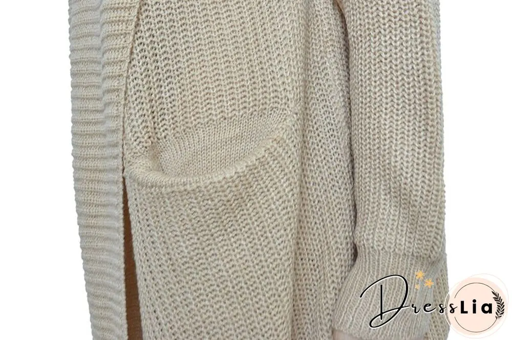 Cardigan Women's Jacket Jacket Bohemian Pocket Knit Sweater