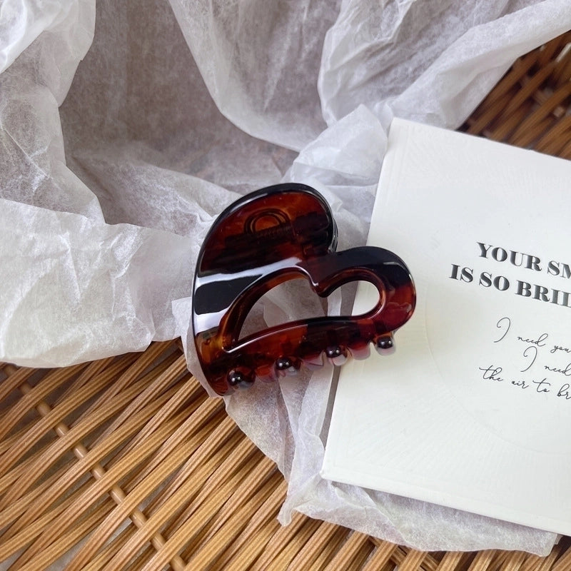 Women’s Casual Streetwear Heart Shape Arylic Handmade Hair Claws