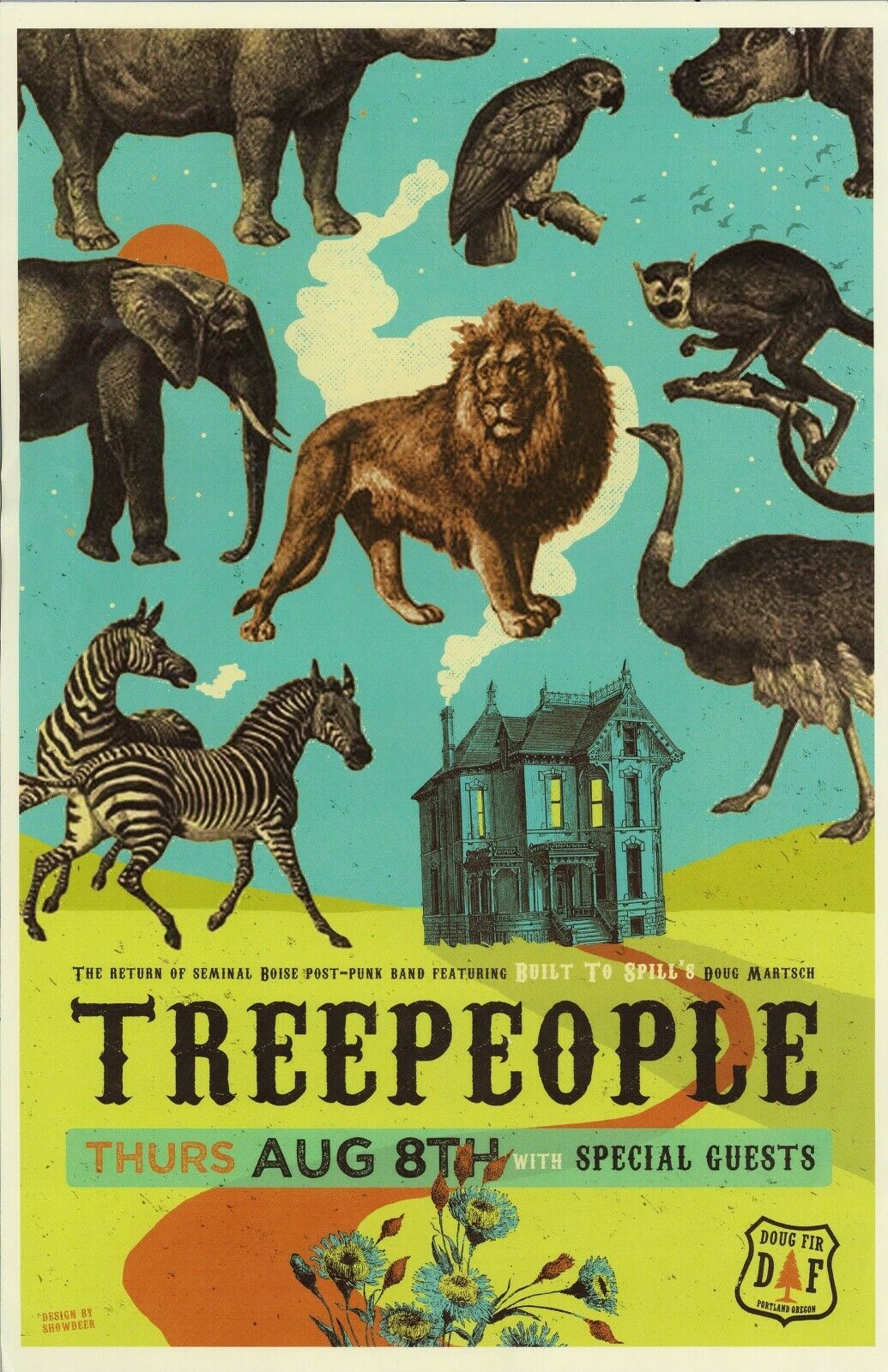 TREEPEOPLE 2019 Gig POSTER Portland Oregon Concert Doug Martsch BUILT TO SPILL