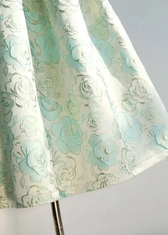 Blue - Jacquard Patchwork 24 Kali Cotton Long Skirt 05