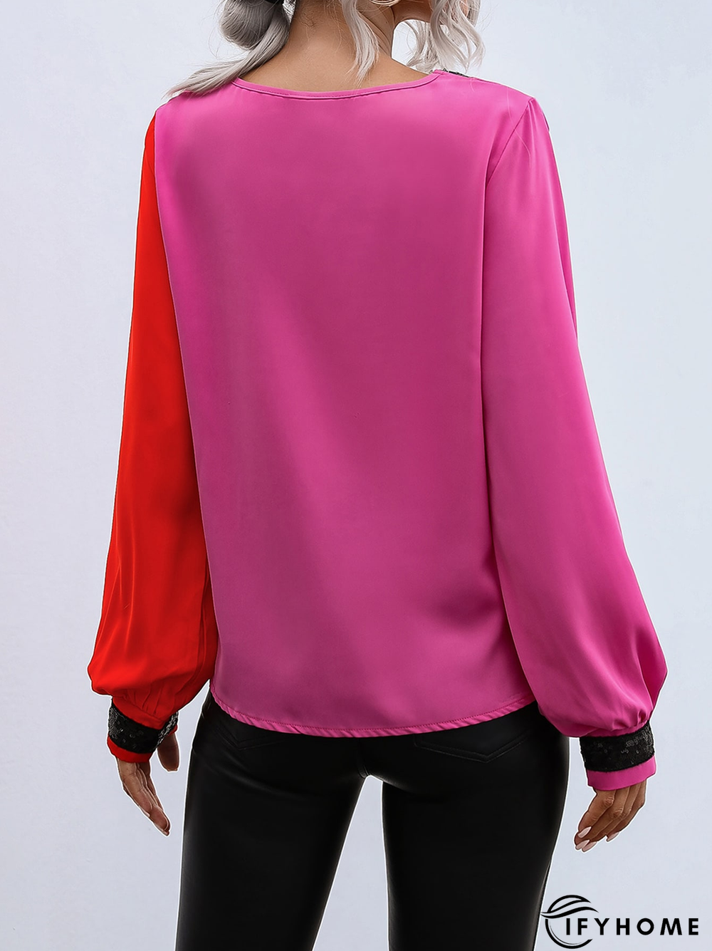 Plain Loose Casual Glitter Top | IFYHOME